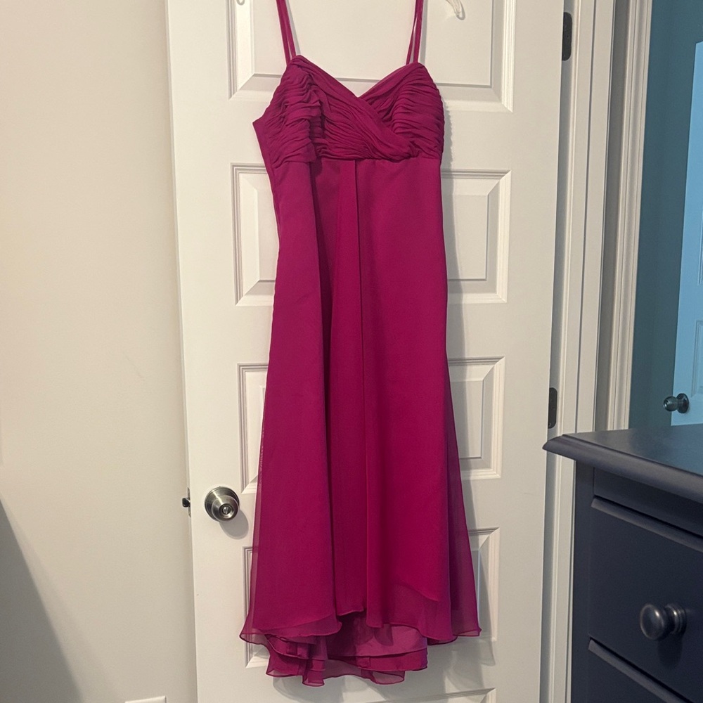 DaVinci Strapless Fuchsia Chiffon Gown